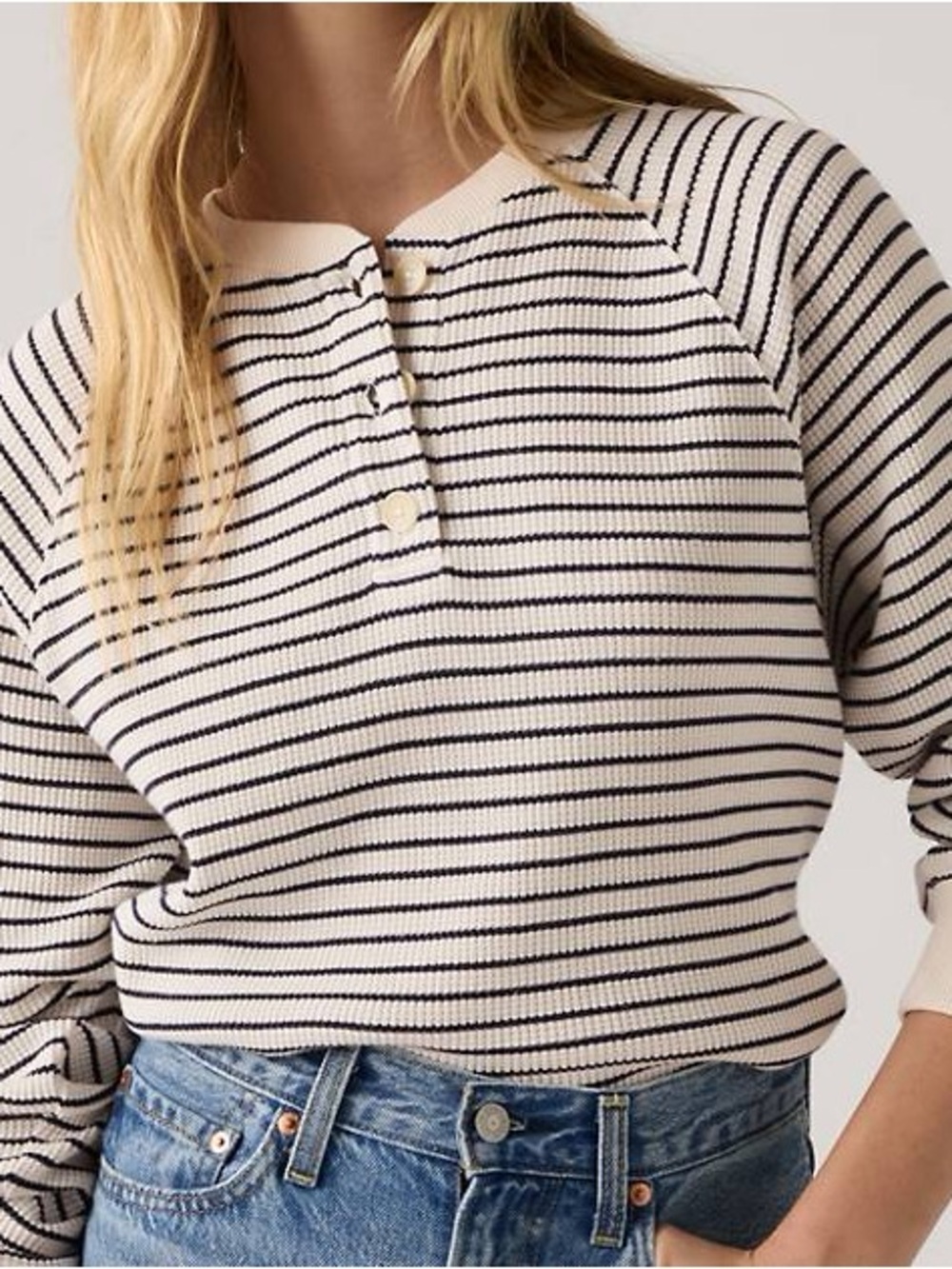 Women’s Levi’s striped Lassen Henley blue cream